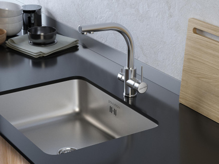 Смеситель для кухни Paulmark ESSEN Es213011-BS на мойку никель